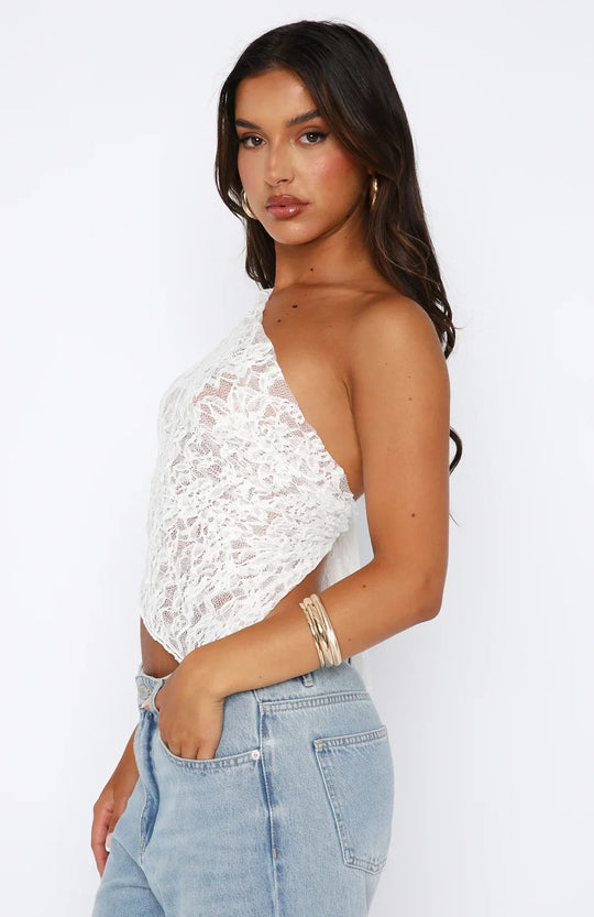 Cicely Lace Top - Elegant one-shoulder top