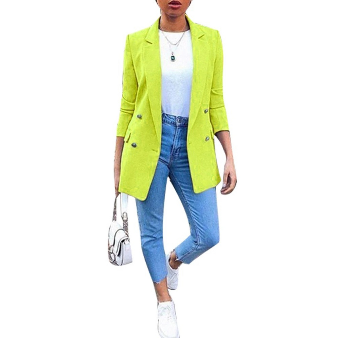 Ava - Mid-Length Solid Color Women's Blazer