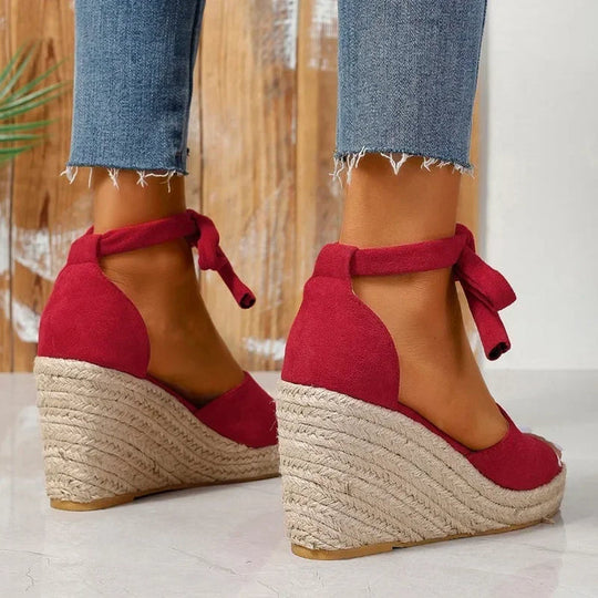 Espa Sandals - Espadrille Wedge Heel Sandals with Laces