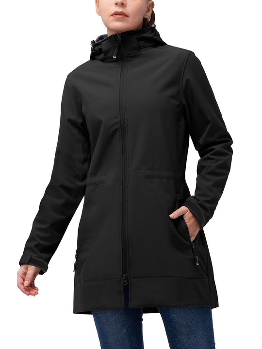 Cheral - Waterproof and Windproof Long Softshell Jacket for Women