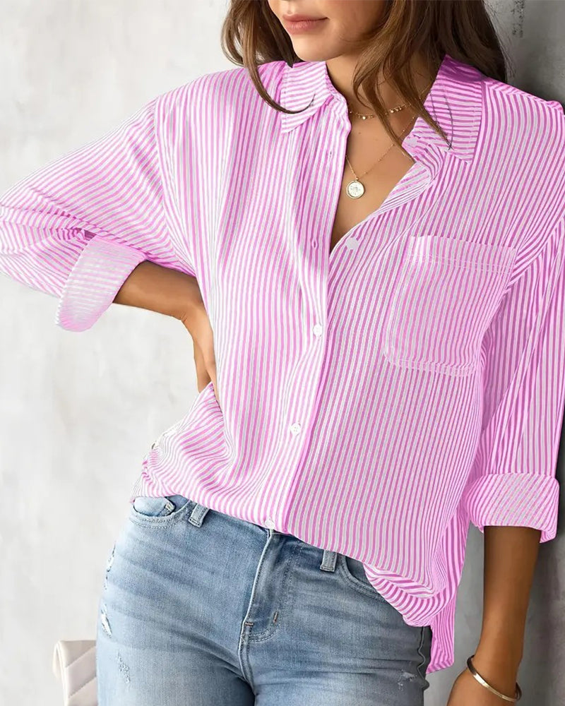 Pocket Shirt with Striped Pattern