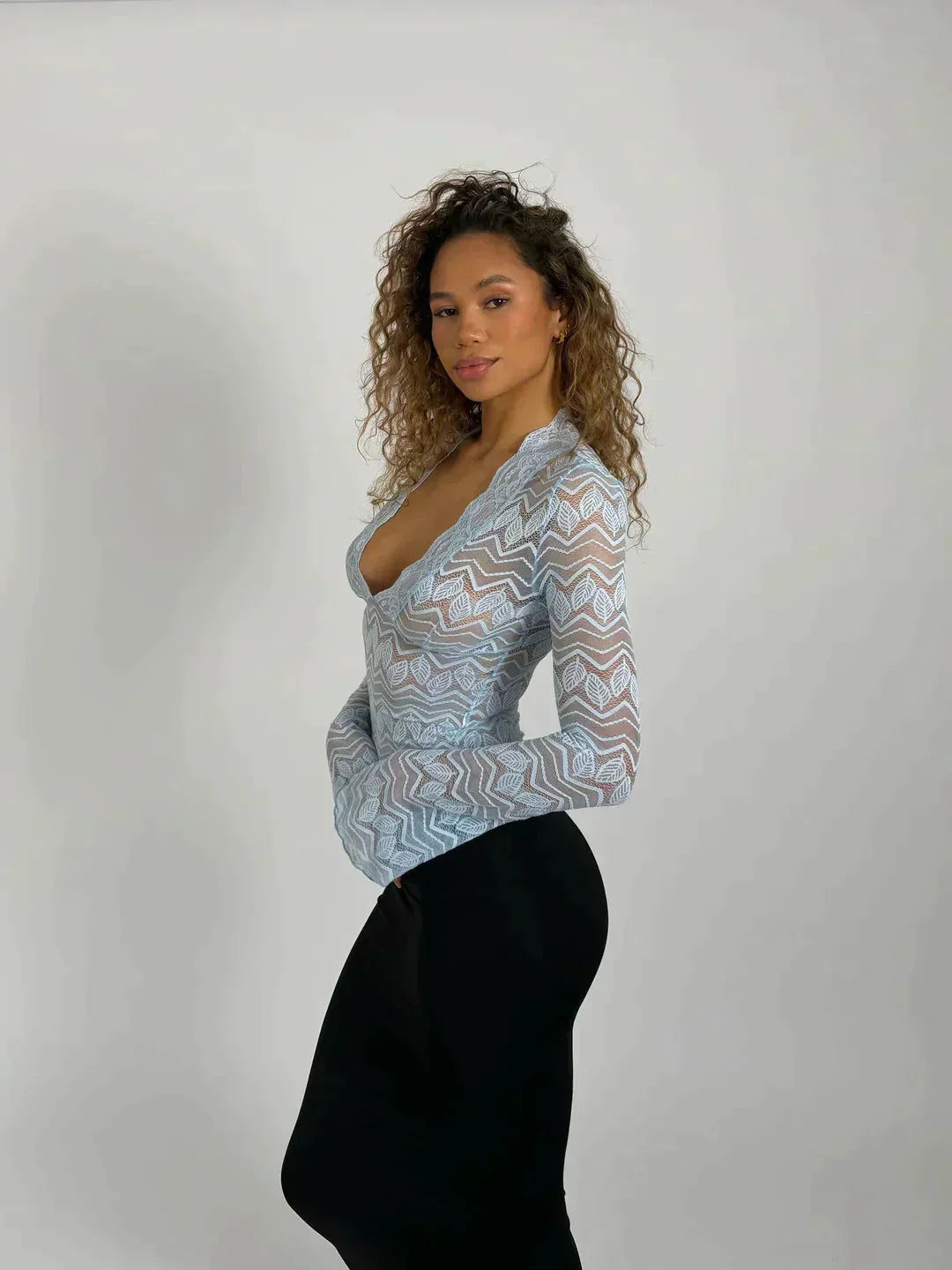 World Of Women - Long-sleeved Mesh Top