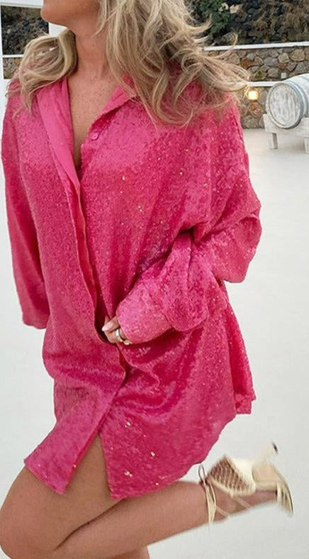 Selena | Oversized Glitter Blouse