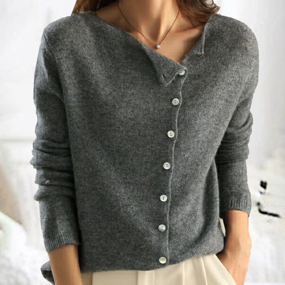 Juul Sweater - Stylish Cardigan with Asymmetric Button Design