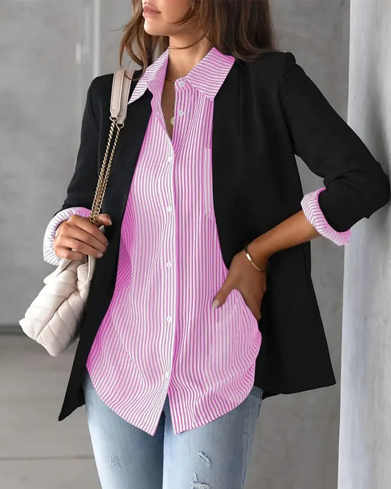 Pocket Shirt with Striped Pattern