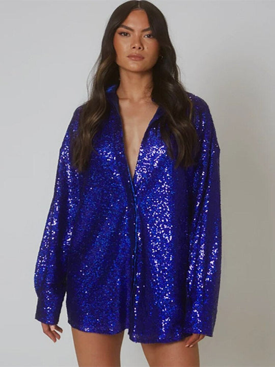 Selena | Oversized Glitter Blouse