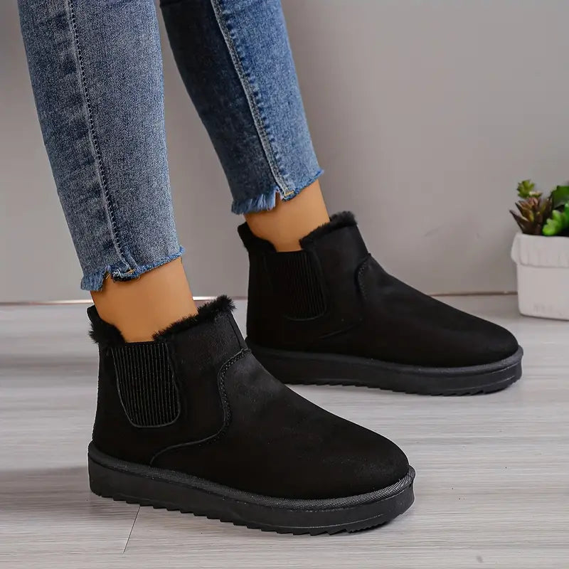 Elisa  - Trendy Fluffy Thermal Slip-On Snow Boots