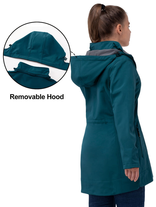 Cheral - Waterproof and Windproof Long Softshell Jacket for Women