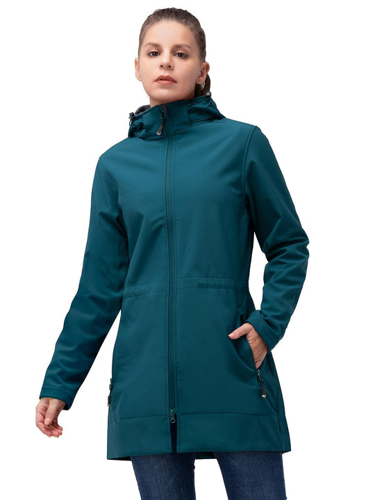 Cheral - Waterproof and Windproof Long Softshell Jacket for Women