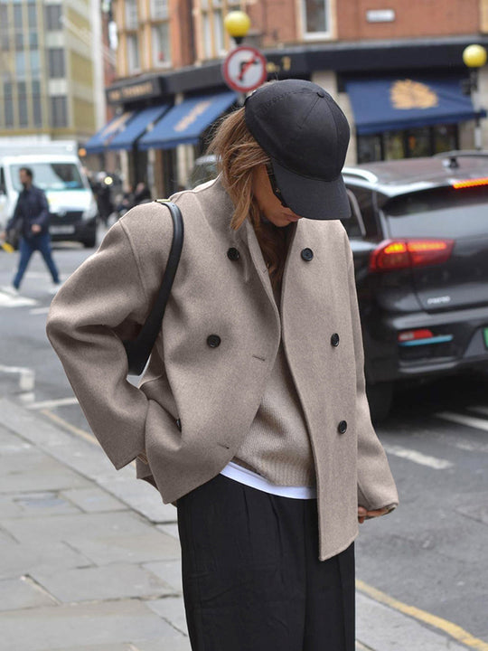 Women's Oversized Coat with Button Closure