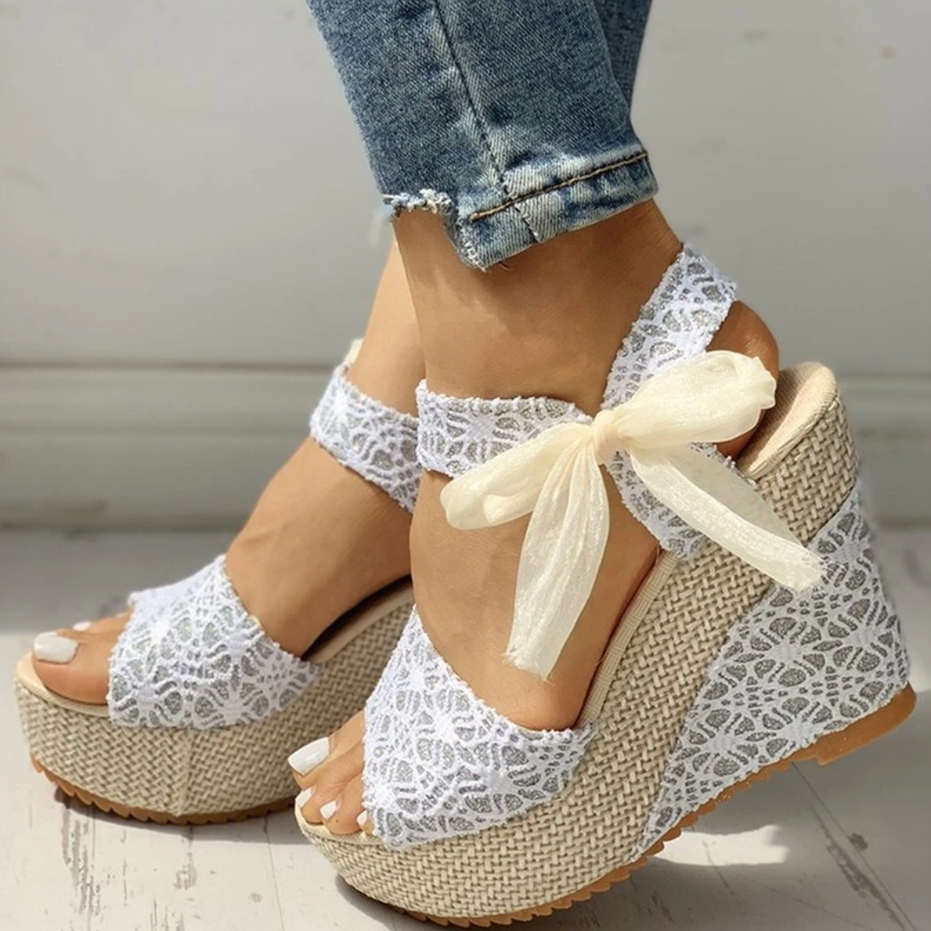 Essa Sandals - Elegant Summer Sandals with High Wedge Heel