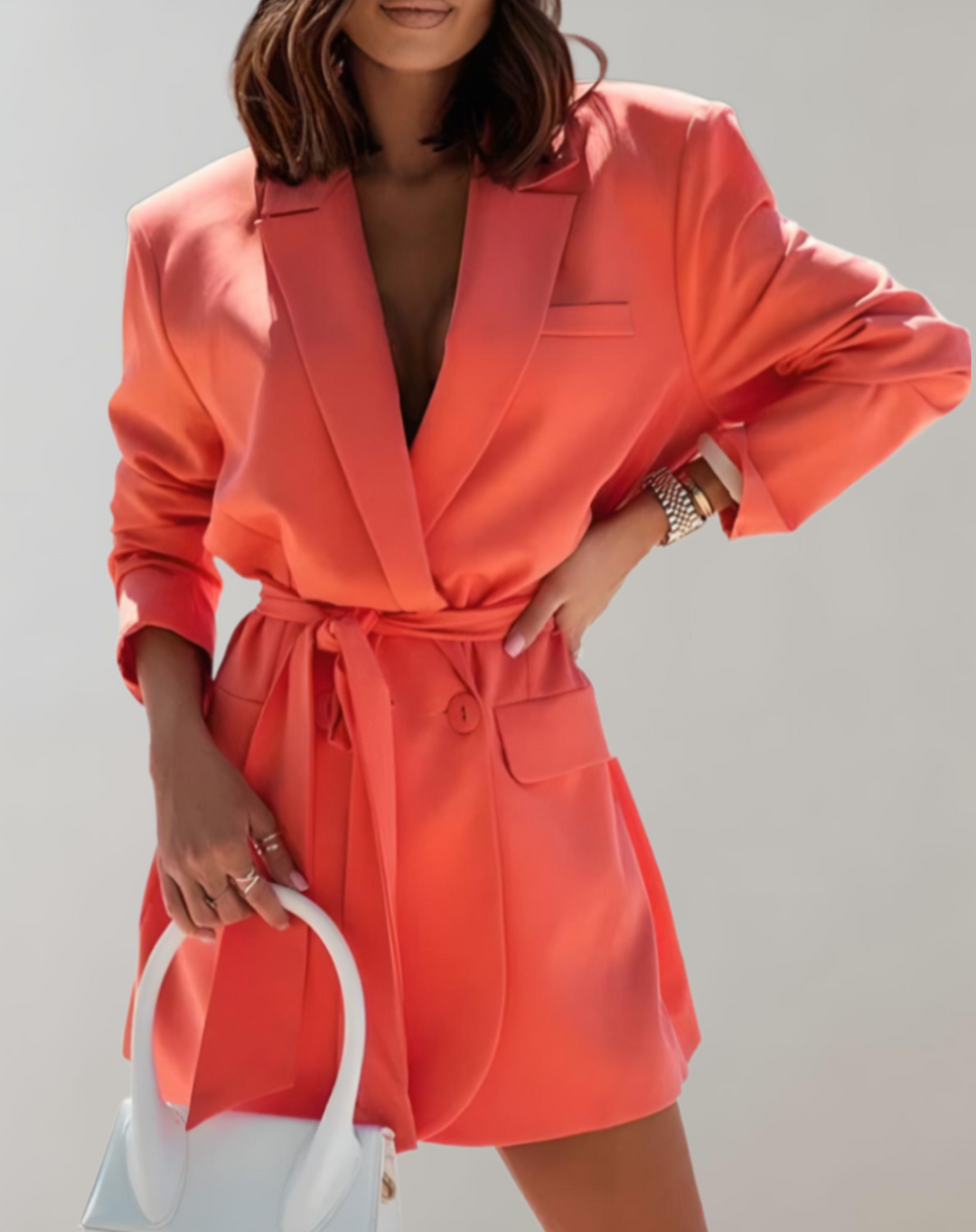 Trendy Oversized Blazer with Belt | Stylish and Versatile Fashion