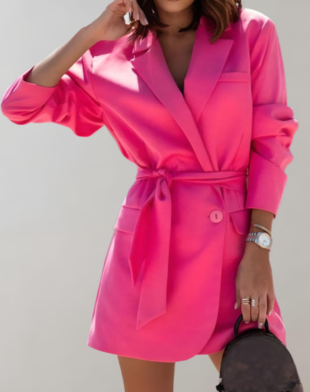 Trendy Oversized Blazer with Belt | Stylish and Versatile Fashion