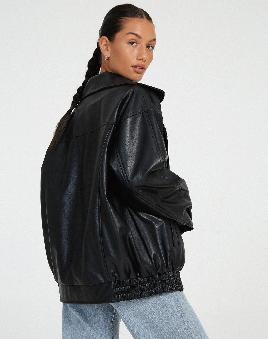 Relaxed Fit Leather Jacket