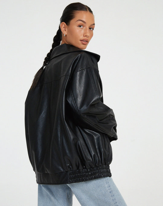 Relaxed Fit Leather Jacket