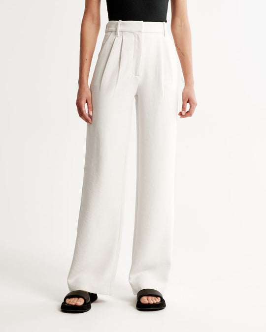 White Trousers with Wide Legs