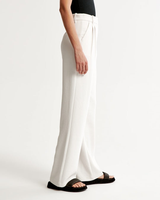 White Trousers with Wide Legs