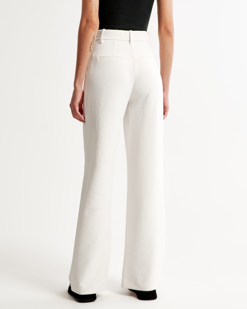 White Trousers with Wide Legs