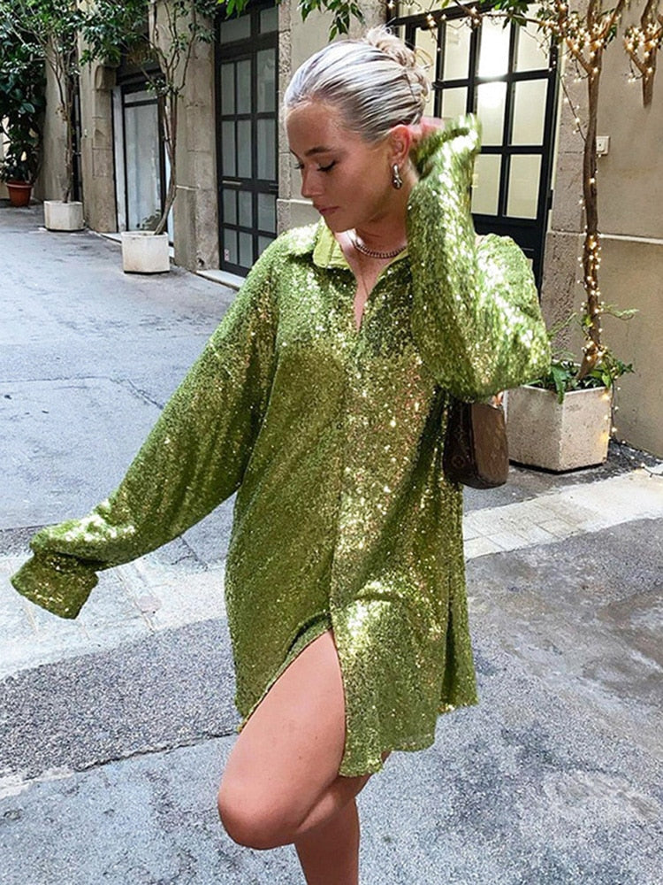 Selena | Oversized Glitter Blouse