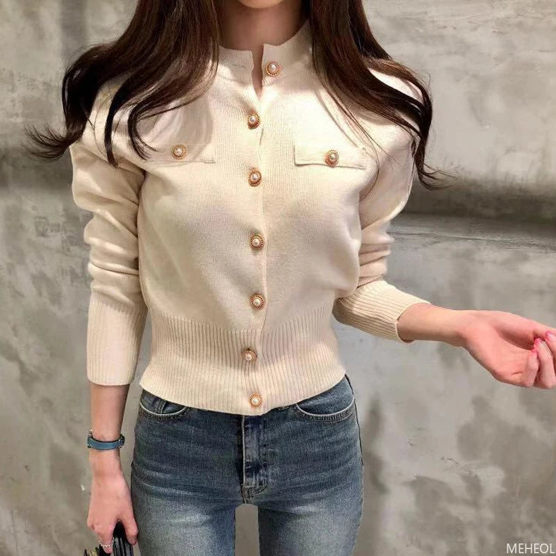 Lola - Long Sleeve Knitted Cardigan Sweater