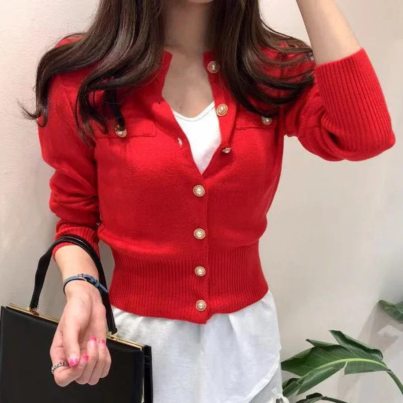 Lola - Long Sleeve Knitted Cardigan Sweater