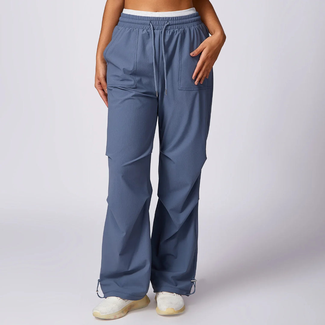 Quick-Dry Women's Pants with Elastic Waistband and Pockets