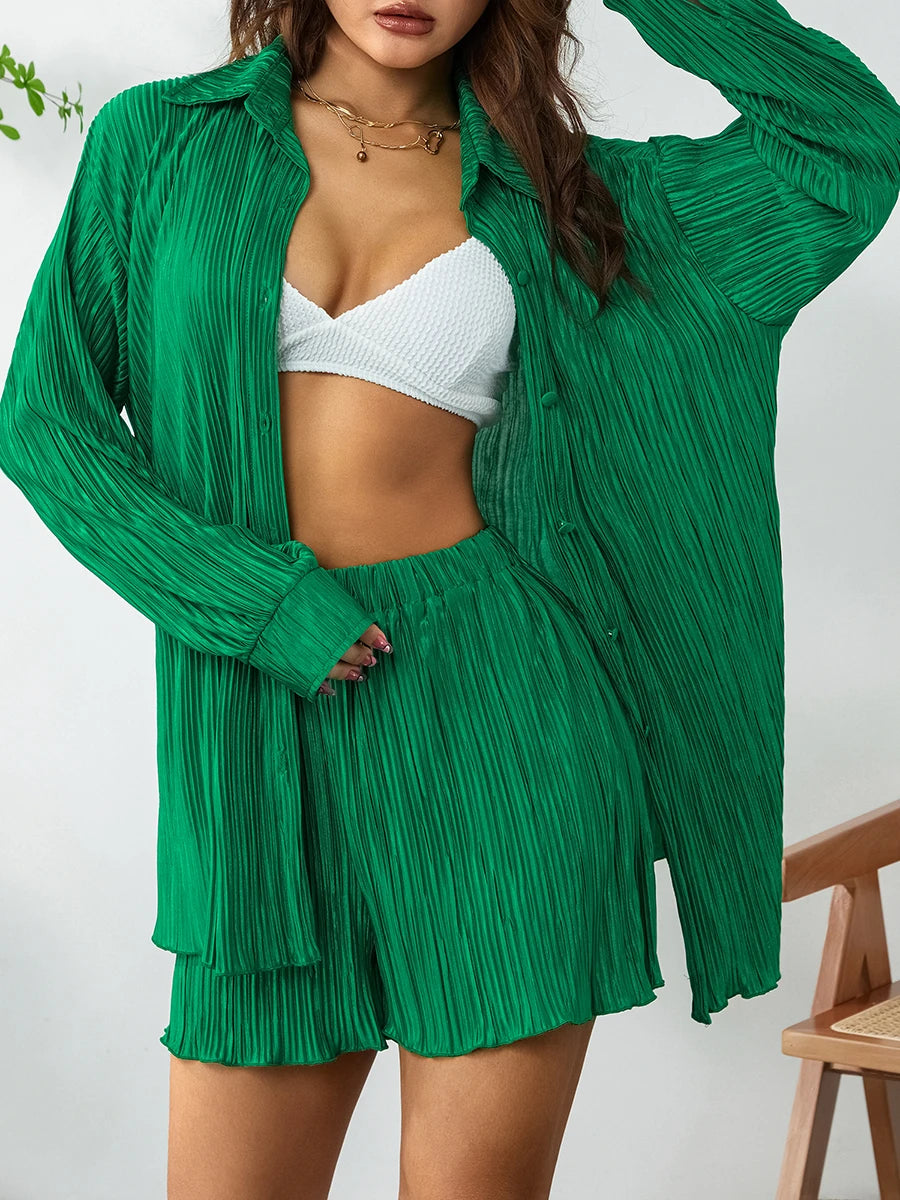 Elowen | Solid Color Ruffled Two-Piece Set