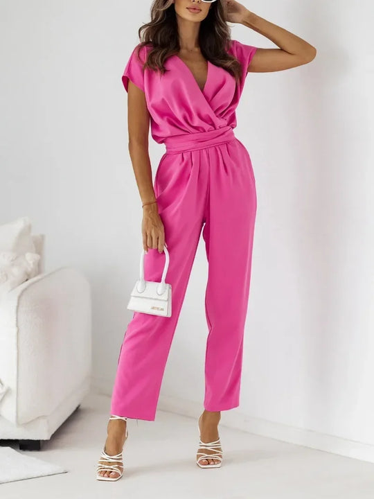 Jill - Casual Short Sleeved Jumpsuit