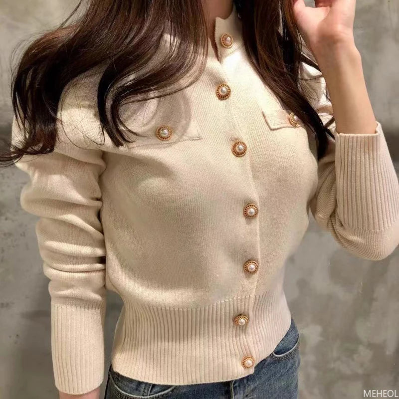 Lola - Long Sleeve Knitted Cardigan Sweater