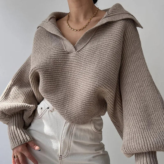 Stylish Chunky Knitted Sweater for Winter Women