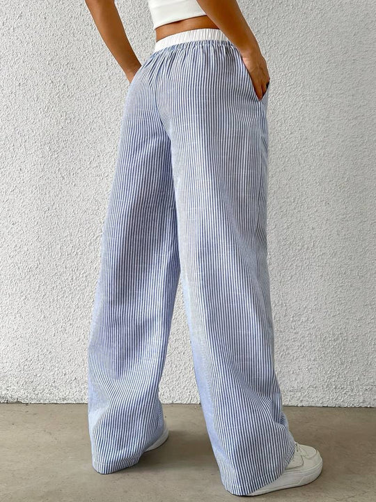 Marly - Women's Striped Wide-leg Trousers