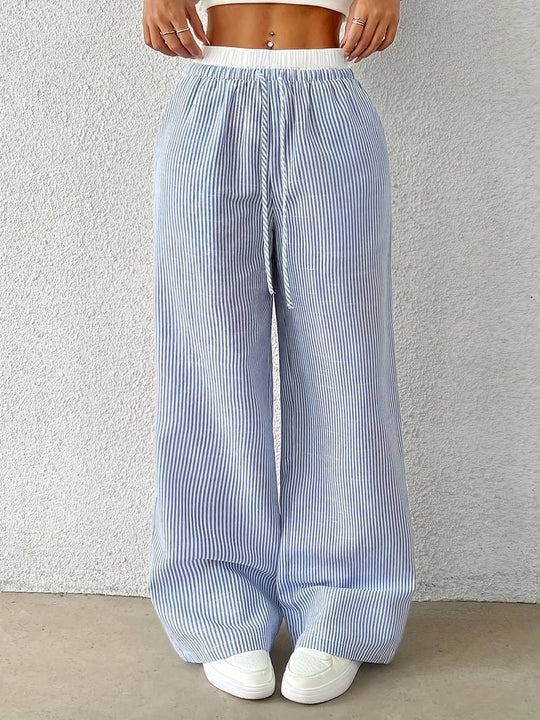 Marly - Women's Striped Wide-leg Trousers