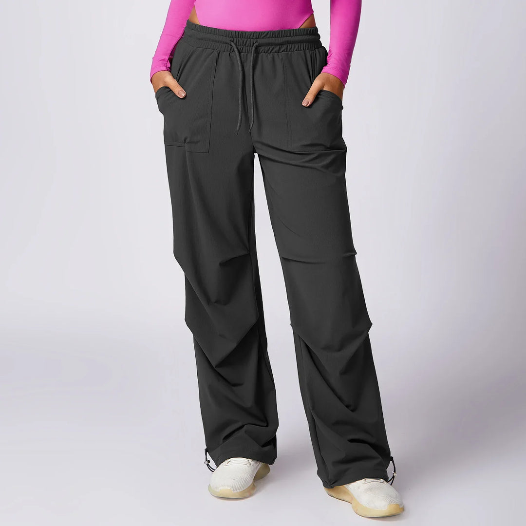 Quick-Dry Women's Pants with Elastic Waistband and Pockets