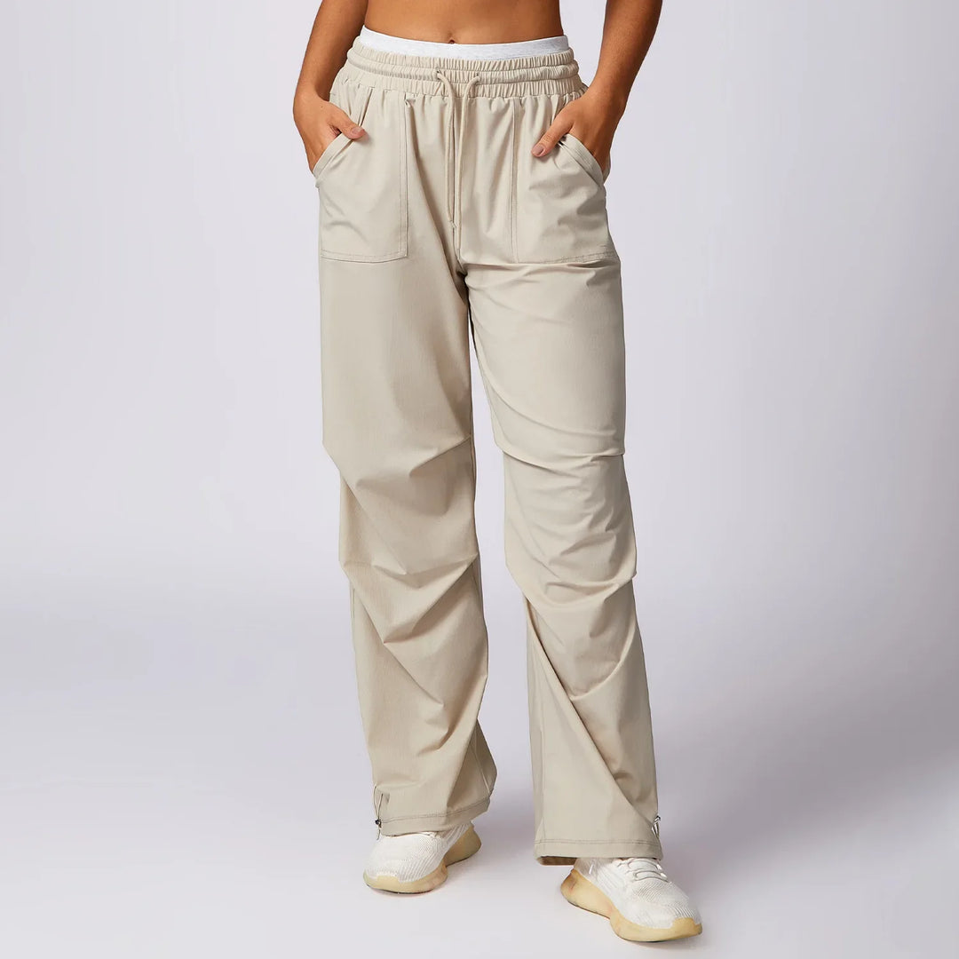 Quick-Dry Women's Pants with Elastic Waistband and Pockets