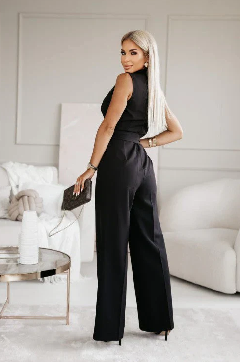 Elegant Sleeveless Jumpsuit with Belt