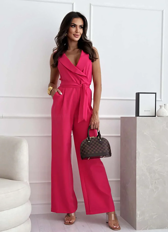 Elegant Sleeveless Jumpsuit with Belt