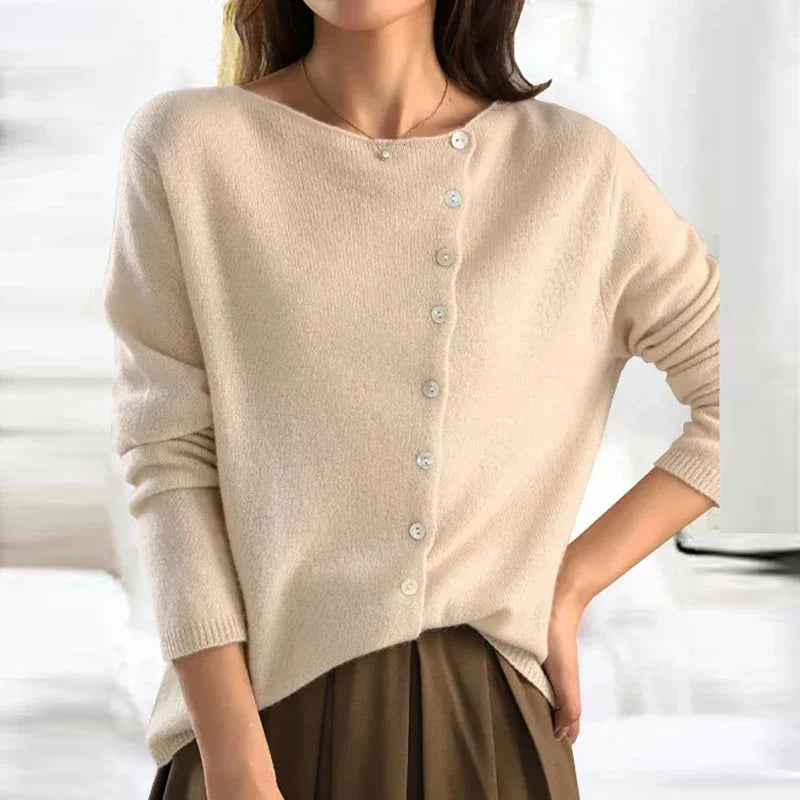 Juul Sweater - Stylish Cardigan with Asymmetric Button Design