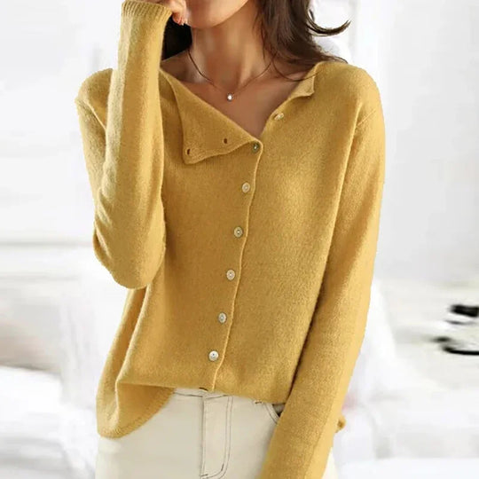 Juul Sweater - Stylish Cardigan with Asymmetric Button Design