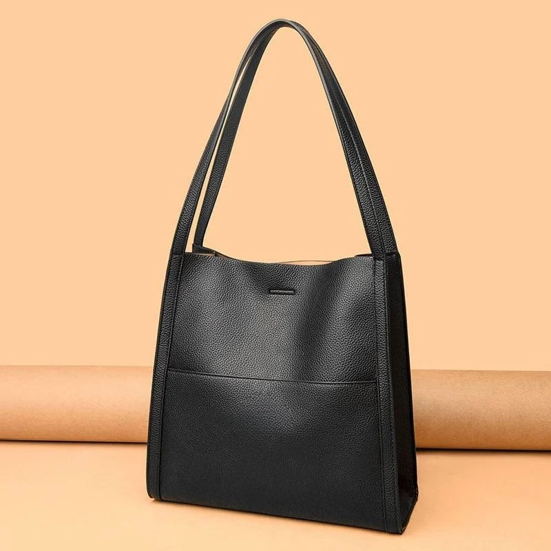 Everyday Leather Handbag with Large Capacity