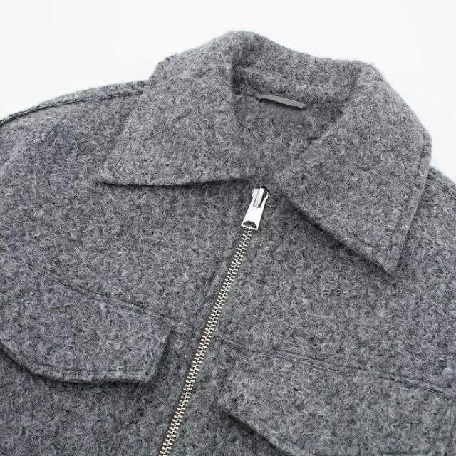 Short Women's Wool Blend Coat | Casual and Ideal for Cold Days