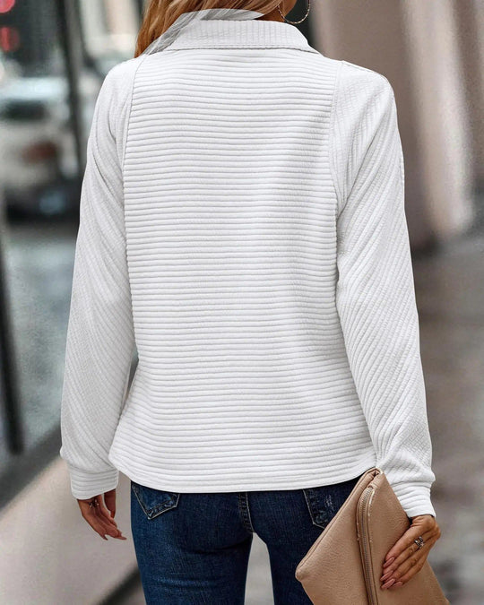 Women's V-Neck Zip-Up Sweater