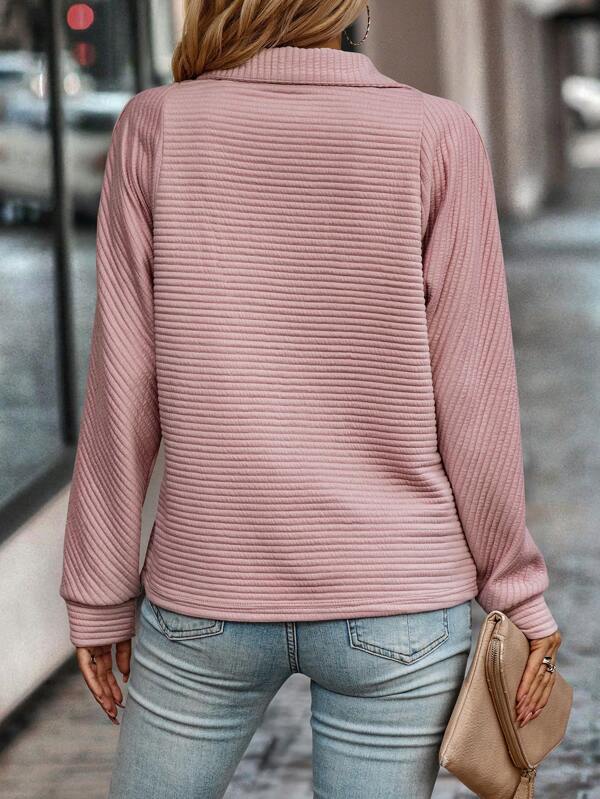 Women's V-Neck Zip-Up Sweater