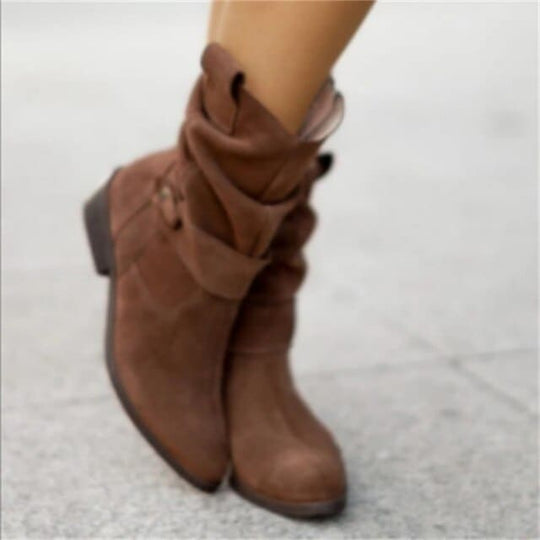 Fiela Boots - Trendy Low Heel Suede Boots