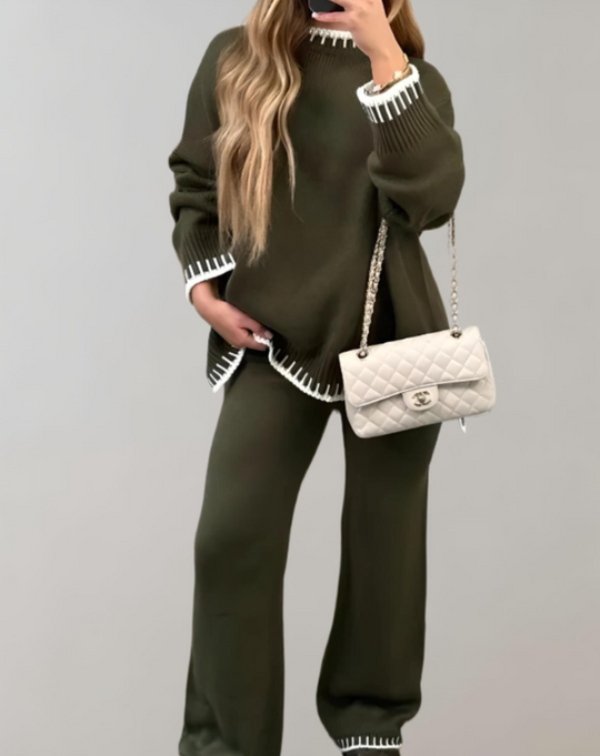 Myla - Two-piece Set With Knitted Top and Wide Pants