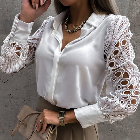 Rosalind | Blouse with Lace Sleeves