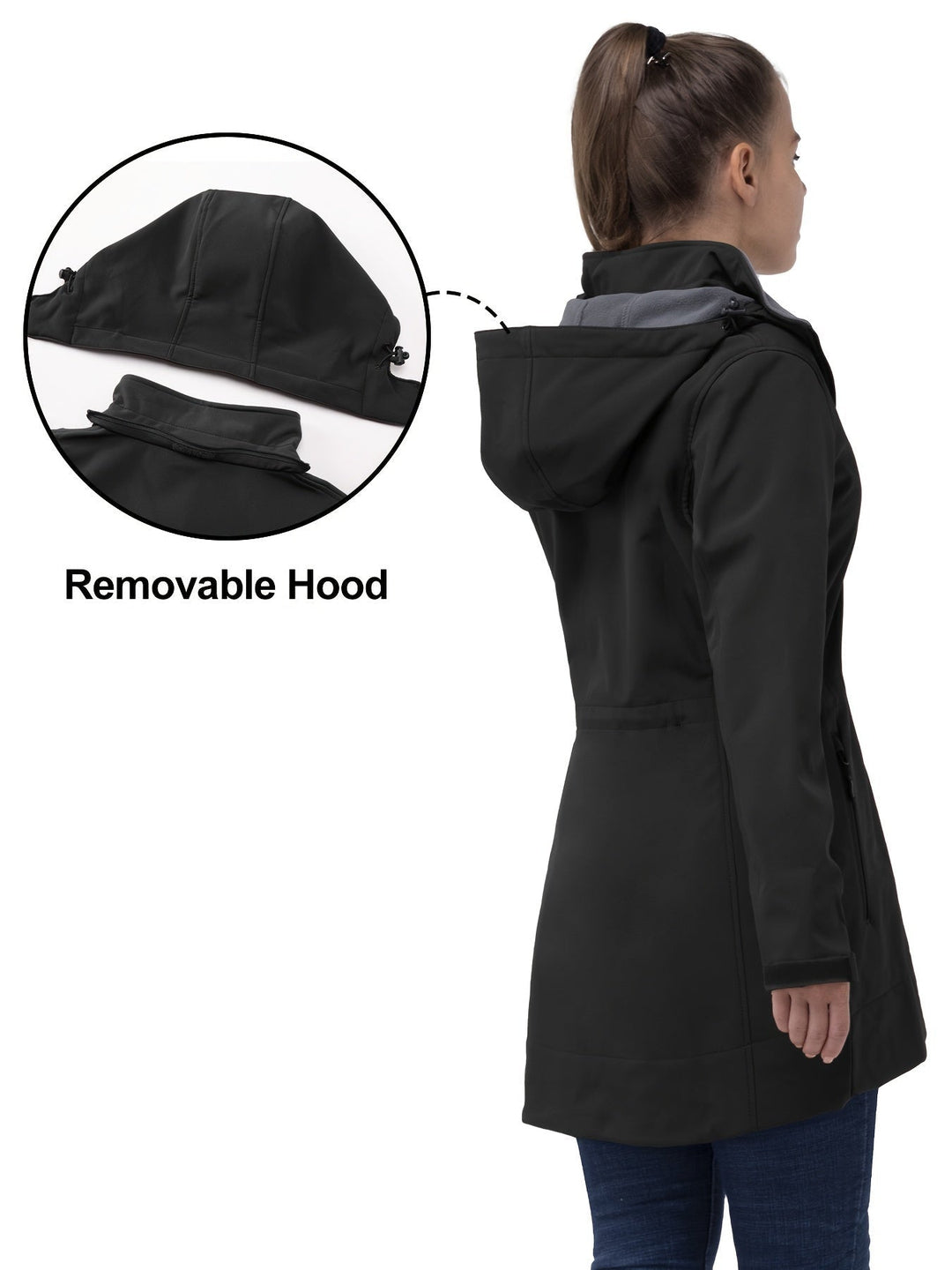 Cheral - Waterproof and Windproof Long Softshell Jacket for Women