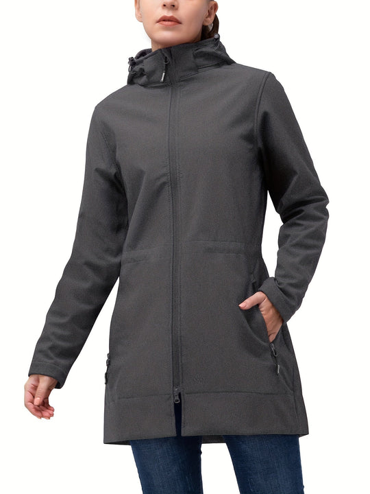 Cheral - Waterproof and Windproof Long Softshell Jacket for Women