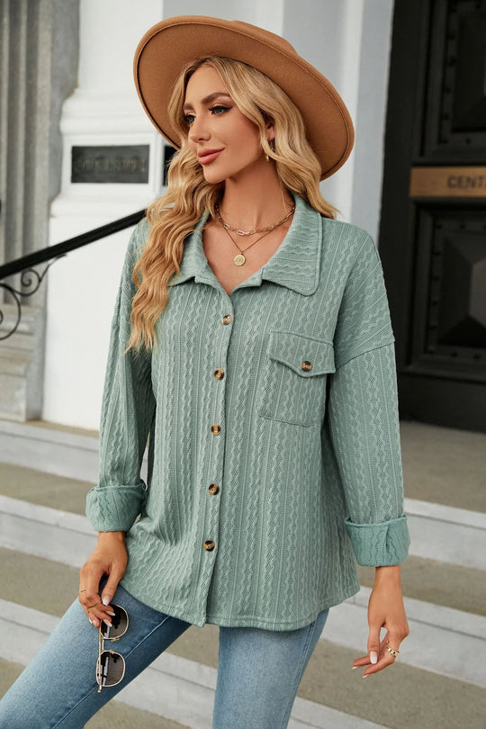 Florine Blouse with Pattern - Long Sleeves with Pockets