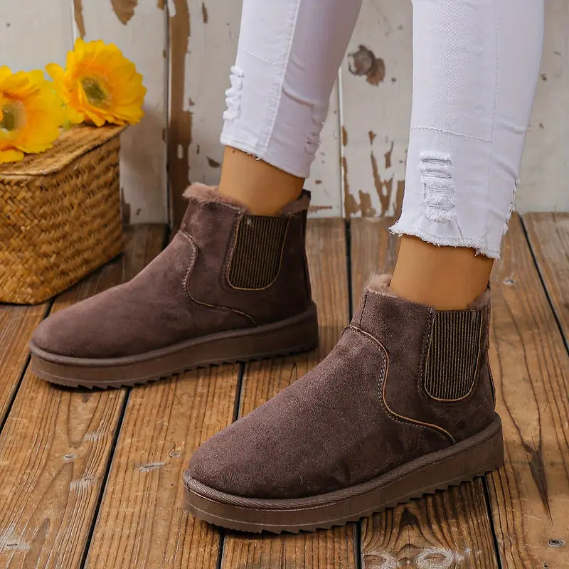 Elisa  - Trendy Fluffy Thermal Slip-On Snow Boots