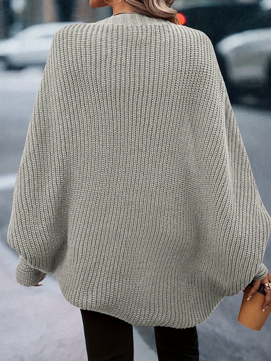 Oversized Cardigan with Wide Sleeves